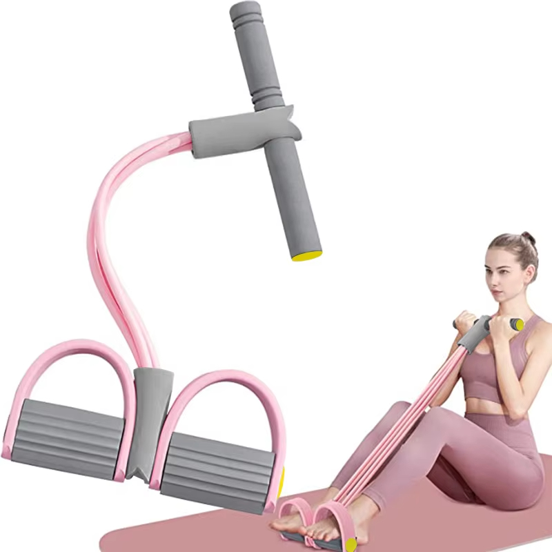 Yoga Pedal Puller Fitness Equipment - Widerstandsbänder 4-Röhren-Yoga-Pedalzugband Elastisches Zugseil Fitnessgeräte für