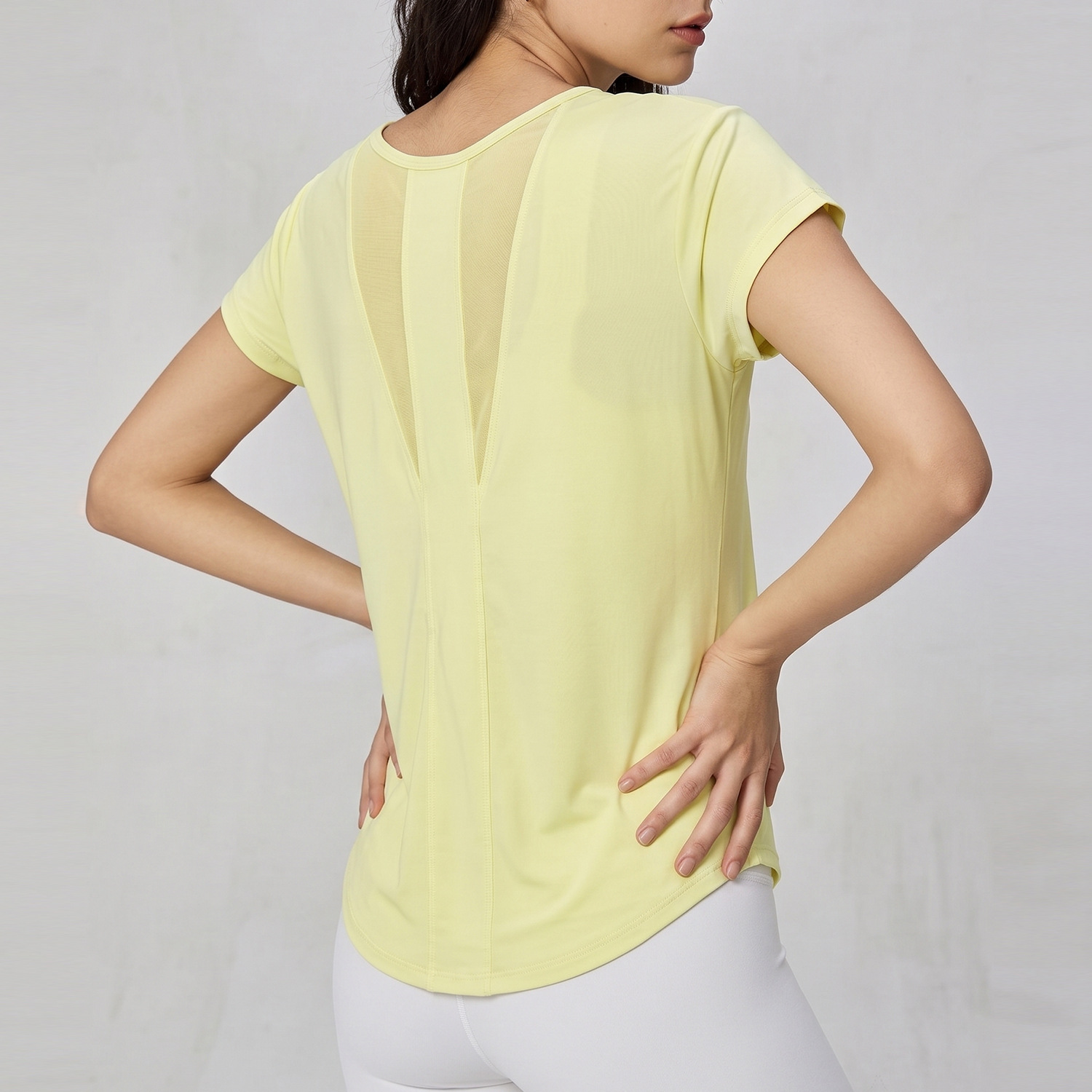 Yoga Fitness Up - Damen-Sportshirt aus schnelltrocknendem, atmungsaktivem Eisseiden-Material, kurzärmelig,