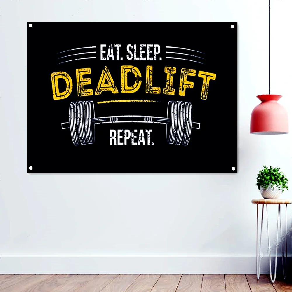 Yoga Fitness Quotes - ESSEN. SCHLAF. DEADLIFT REPEAT
