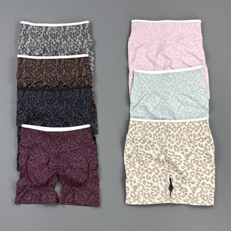 Yoga En Fitness - HISTELLO Gym-Shorts mit Leopardenmuster für Damen,