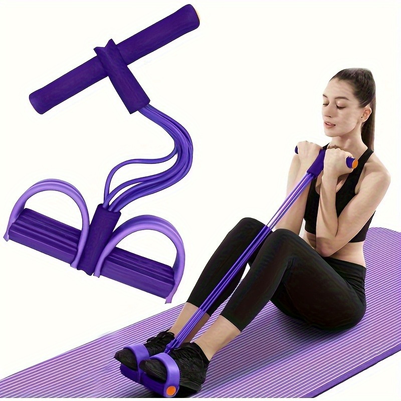 Yoga Pedal Puller Fitness Equipment - 6-rohriges elastisches Yoga-Widerstandsband – violette PVC-Übungsbänder