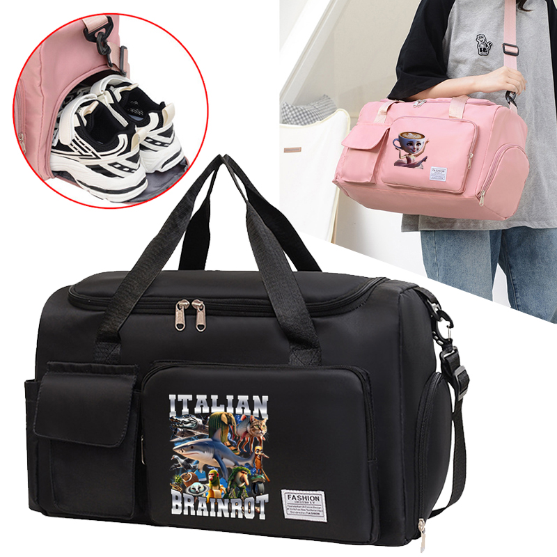Yoga Fitness Tva - Italienische Brainrot Fitness-Sport-Yoga-Taschen, große Kapazität, Reisetasche,