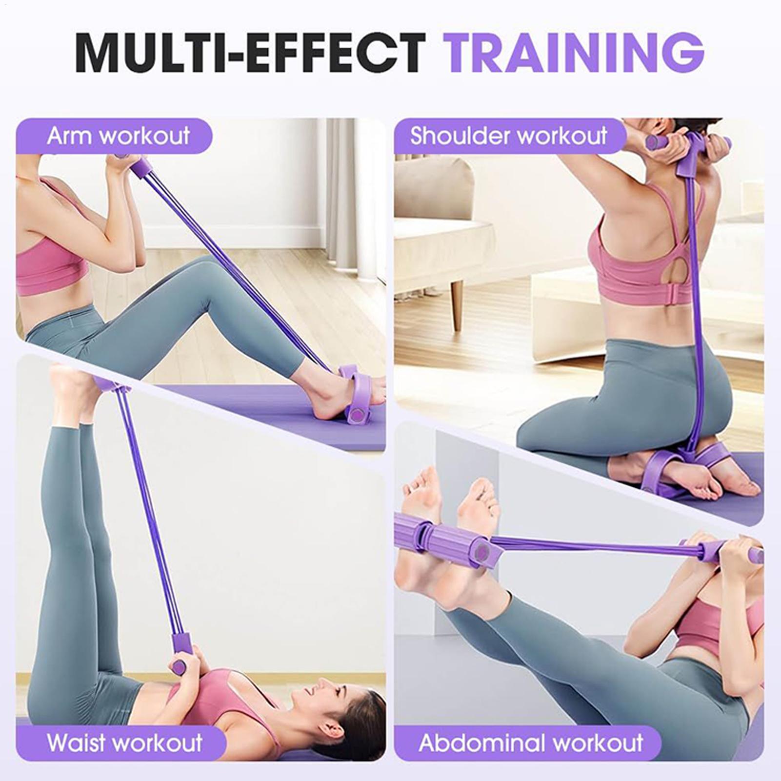 Yoga Pedal Puller Fitness Equipment - Widerstandsbänder, 4-Röhren, Yoga-Pedal-Abzieher, Widerstandsband, elastisches Zugseil,