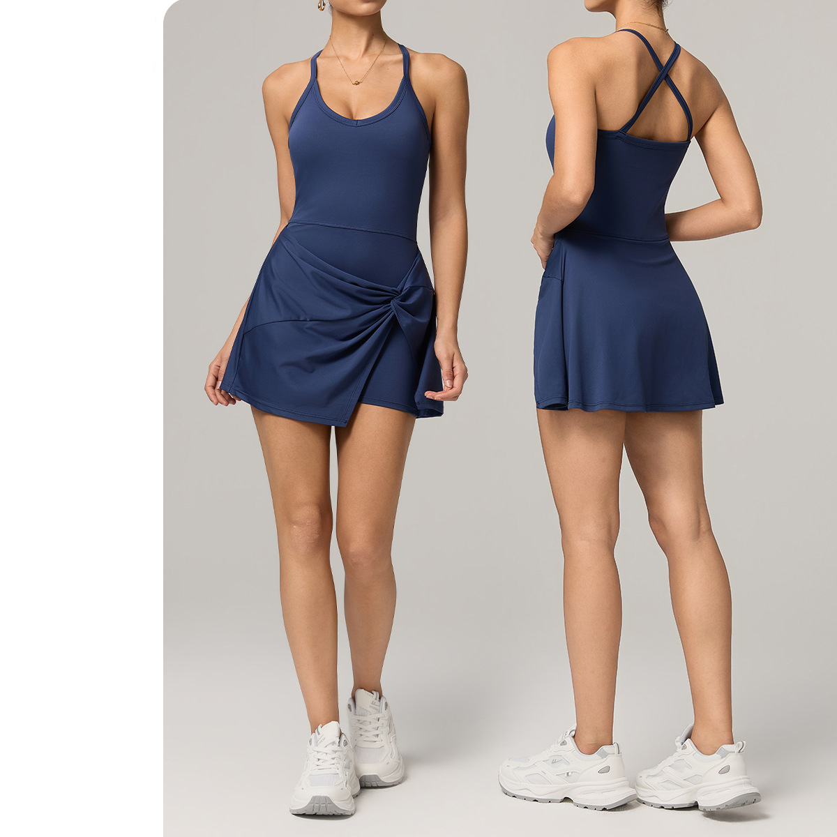 Damen-Einteiler-Tennisrock mit – Yoga Fitness Dress Bewertung und Preis