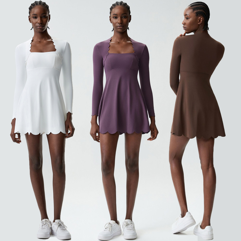 Damen Yoga-Tennisrock Einfarbi – Yoga Fitness Dress Bewertung und Preis