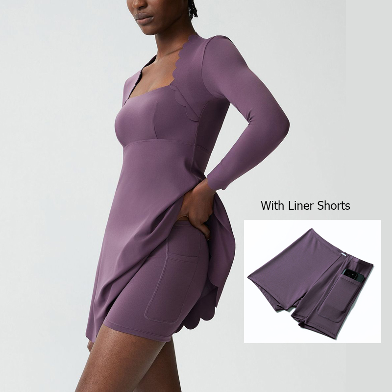 Damen Yoga-Tennisrock Einfarbi – Yoga Fitness Dress Bewertung und Preis