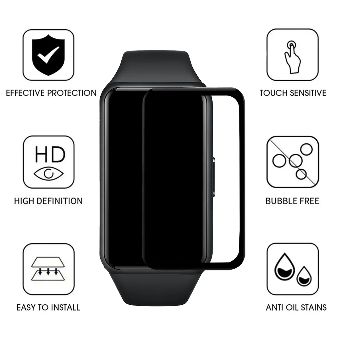 9D gebogenes gehärtetes Glas f – Fitness Tracker Band Bewertung und Preis